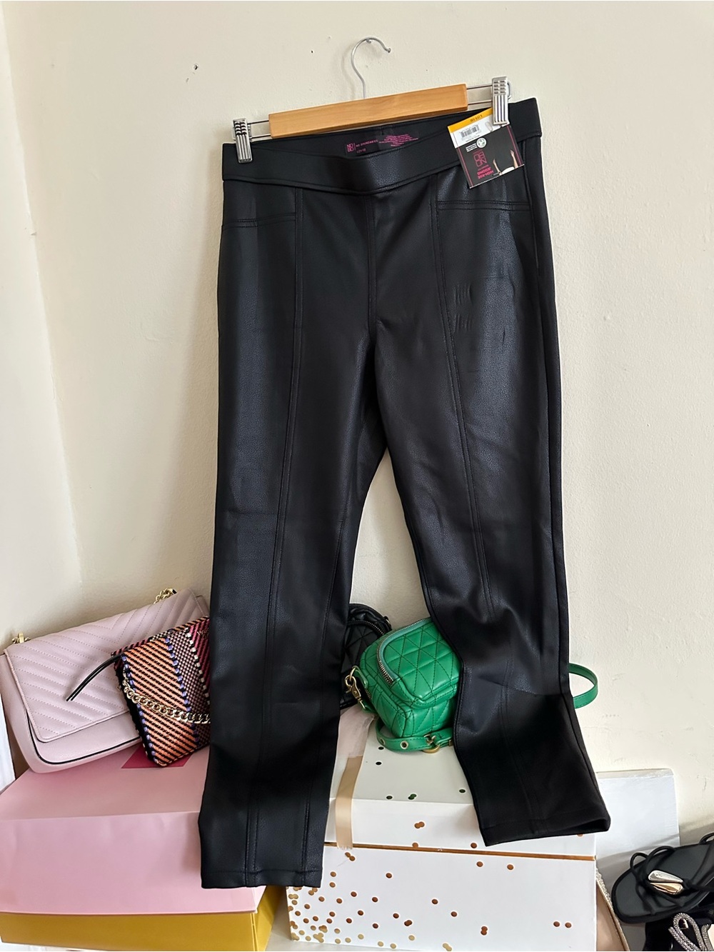 No Boundaries Black Faux Leather Slim Pants